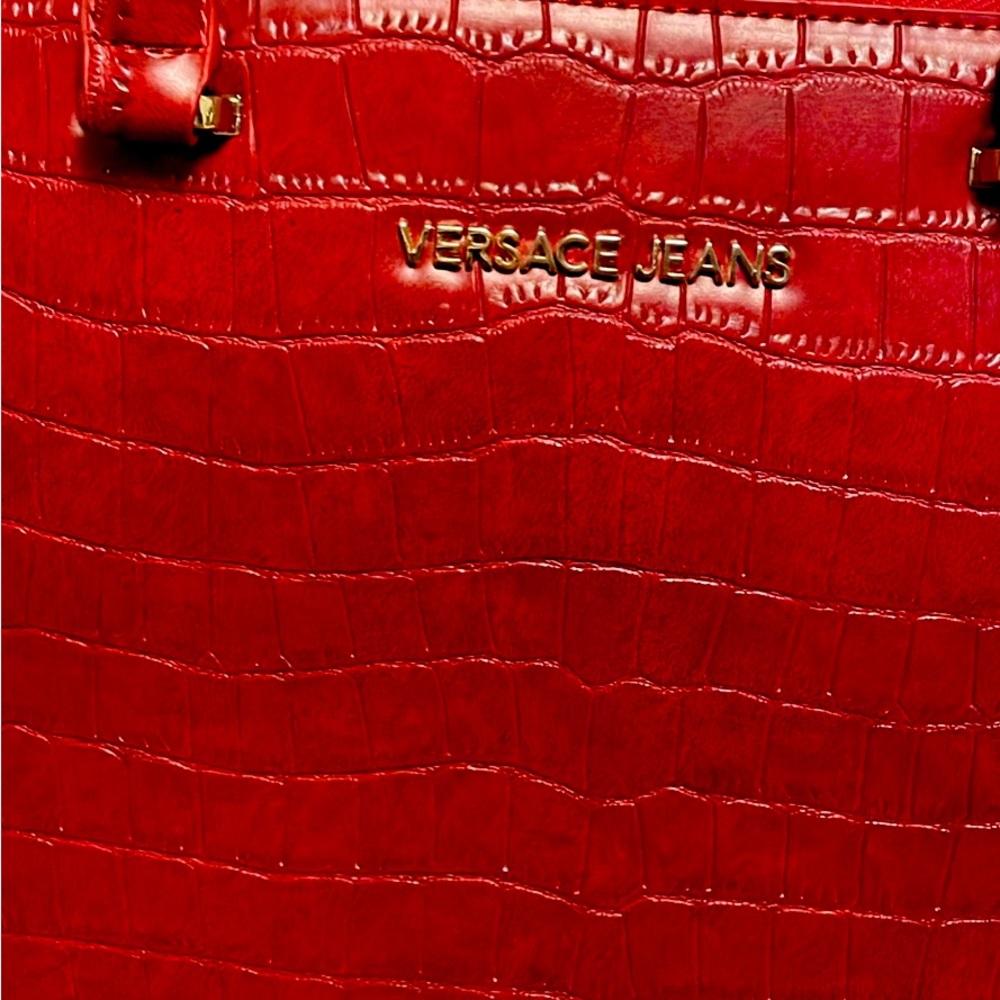 Original from Italy  Versace jeans hand bag  purse color red.  Brand new!